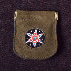 Andino Push - Otavalo Leather Beads Embroidery Purse Green Stars