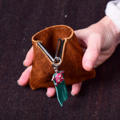 Andino Tortuguero - Otavalo Leather Turtle Clasp Purse Brown