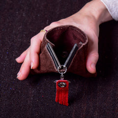 Andino Tortuguero - Otavalo Leather Turtle Clasp Purse Dark Brown