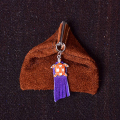 Andino Tortuguero - Otavalo Leather Turtle Clasp Purse Purple Handle