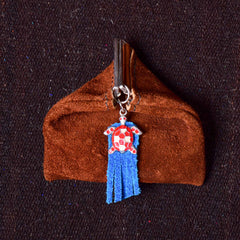 Andino Tortuguero - Otavalo Leather Turtle Clasp Purse Blue Handle