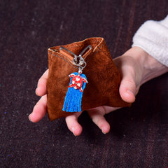 Andino Tortuguero - Otavalo Leather Turtle Clasp Purse Blue Handle
