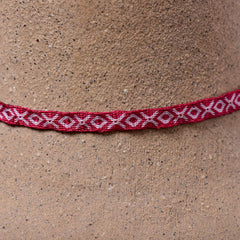 Mhuysca Macrame Thin Bracelet Red Triangle