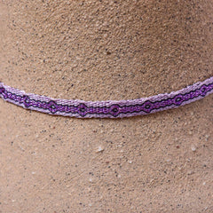 Mhuysca Macrame Thin Bracelet White Purple
