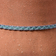Mhuysca Macrame Thin Bracelet Green Turquoise