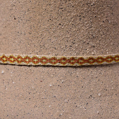 Mhuysca Macrame Thin Bracelet Beige Cross