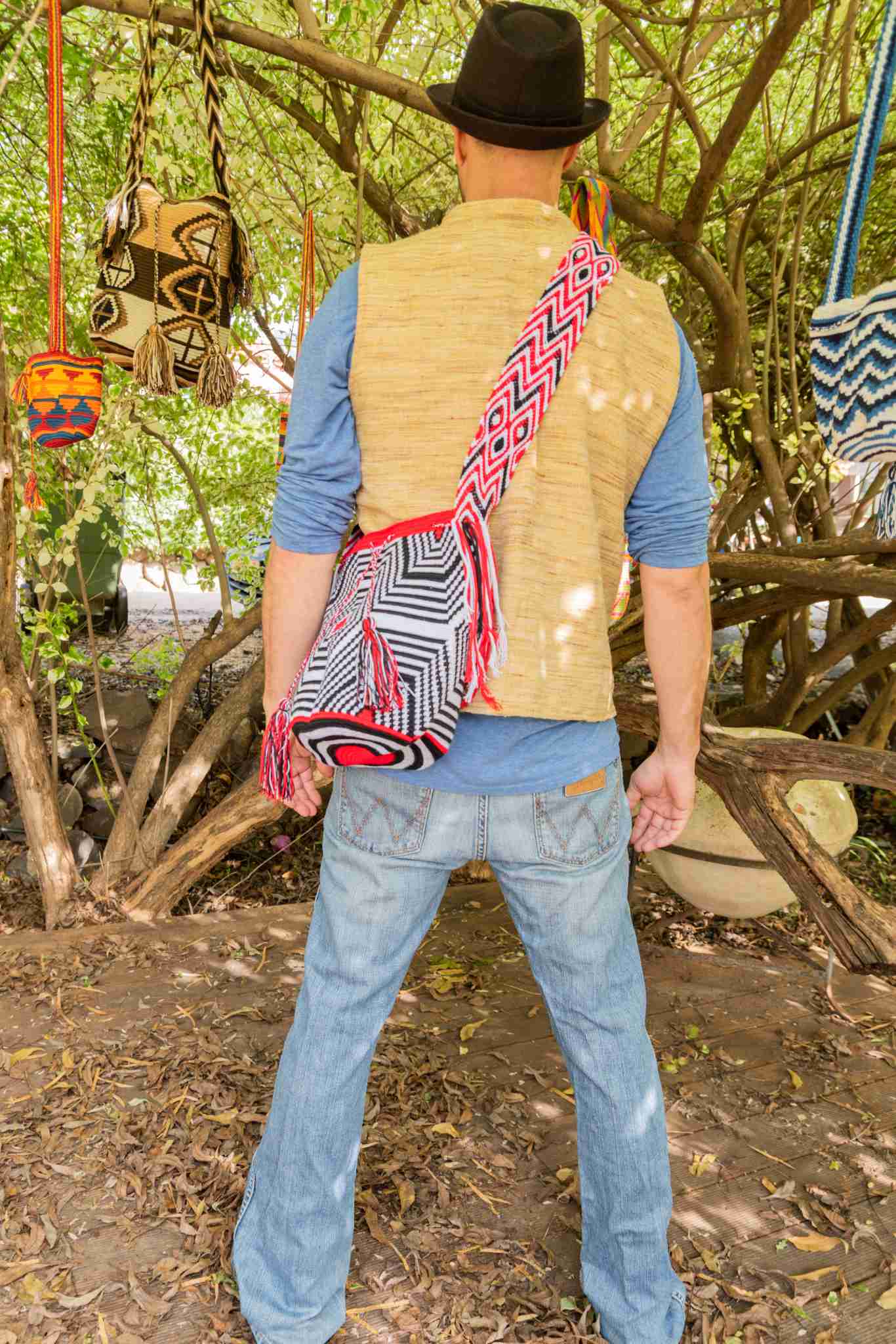 Wayuu Large Knitted Mochila Bag Zebra