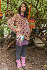 Wayuu Small Knitted Mochila White Flower