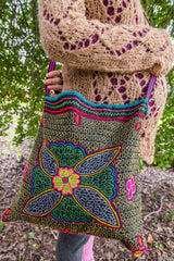 Peruvian Shipibo Embroidery  Bag - Capi Flor