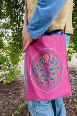 Peruvian Shipibo Embroidery  Bag - Chakruna Circle