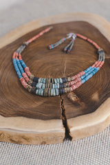 Green Expanding Strips - Clay Beads Necklace - Wild Matter Arts
