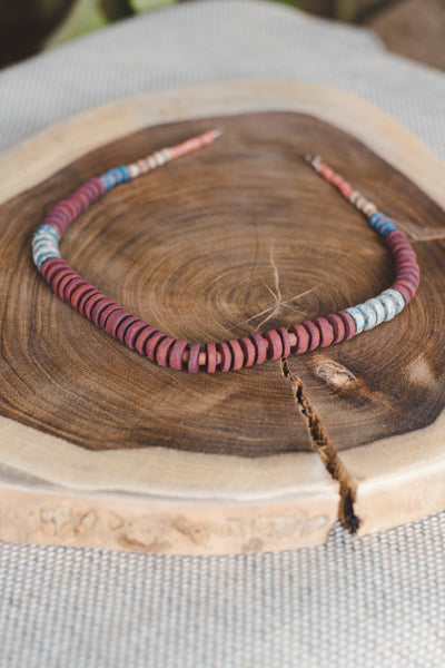 Blue Clay Beads Necklace - Wild Matter Arts