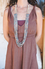Grey long strips - Clay Beads Necklace - Wild Matter Arts