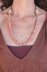 3 braided strips - Clay Beads Necklace - Wild Matter Arts