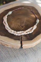 Cream Braided Strips - Clay Beads Necklace - Wild Matter Arts