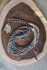 Grey long strips - Clay Beads Necklace - Wild Matter Arts