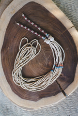 Bright Green long strips - Clay Beads Necklace - Wild Matter Arts