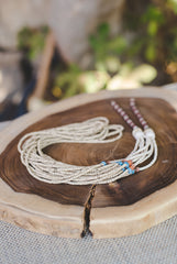 Bright Green long strips - Clay Beads Necklace - Wild Matter Arts