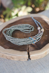 Green Long Strips - Clay Beads Necklace - Wild Matter Arts