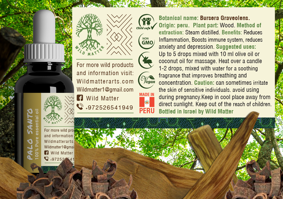 Palo Santo Essential Oil 100% Pure Oil ESPAL – Wild Matter Arts